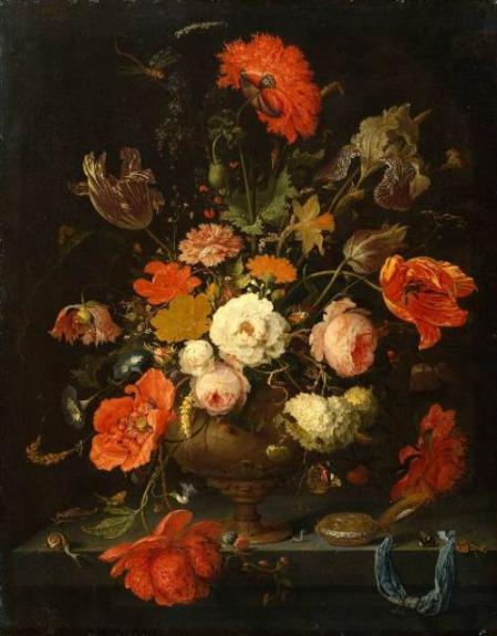 Still Life With Flowers And Watch