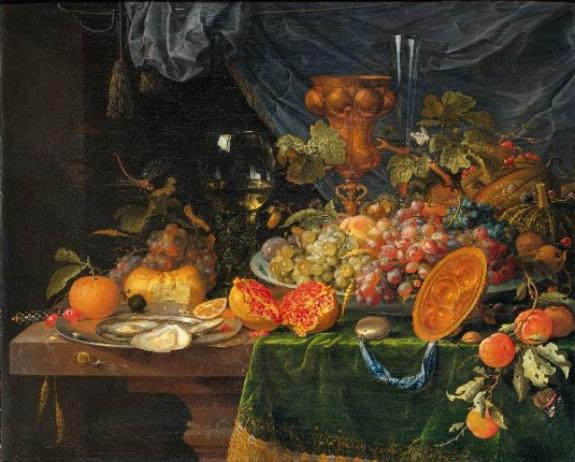 Still Life With Fruit, Oysters, And a Nest