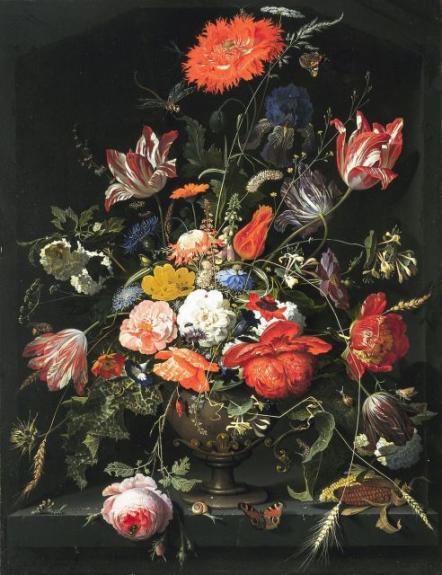 Flowers In A Metal Vase