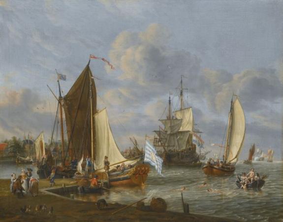 A Dutch Harbour Scene