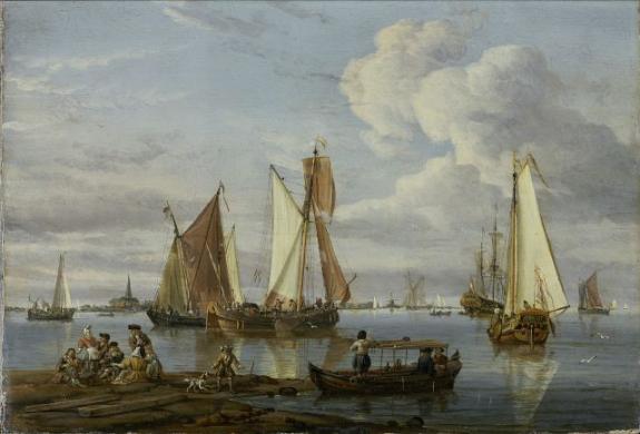 Dutch Shipping In An Estuary