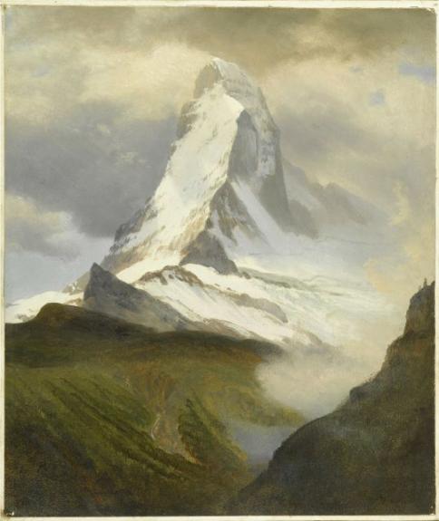 Matterhorn . Oil On Paper Laid On Board 21in. X 17.5in