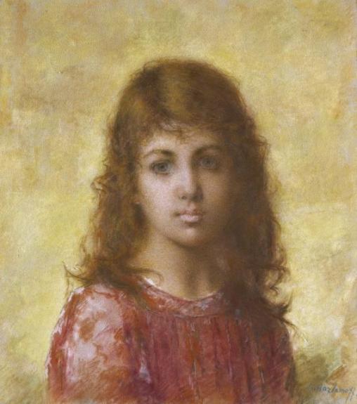 Portrait Of A Young Girl Against A Yellow Background
