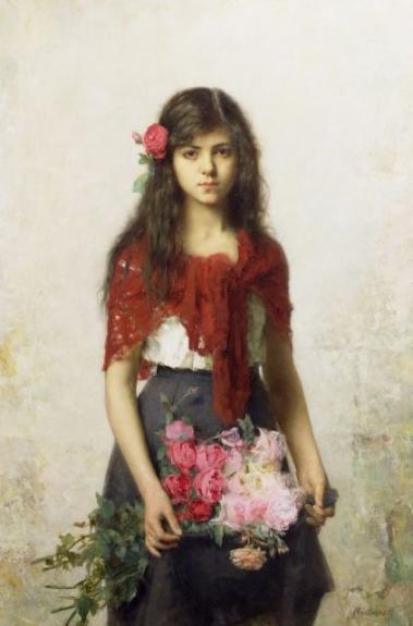Portrait Of A Young Girl In A Red Kerchief