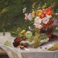 Large Flower and Fruit Still Life