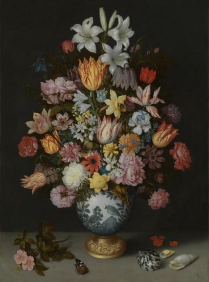 A Still Life Of Flowers In A Wan