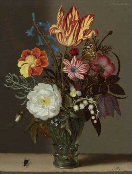 Still Life Of Flowers In A Glass Roemer