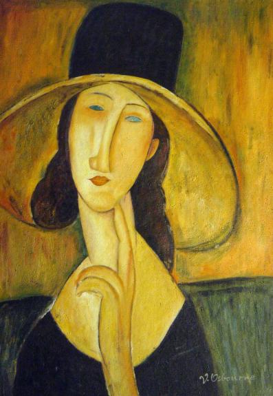 Portrait Of Jeanne Hebuterne In A Large Hat