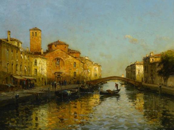 Gondolier On A Venetian Backwater