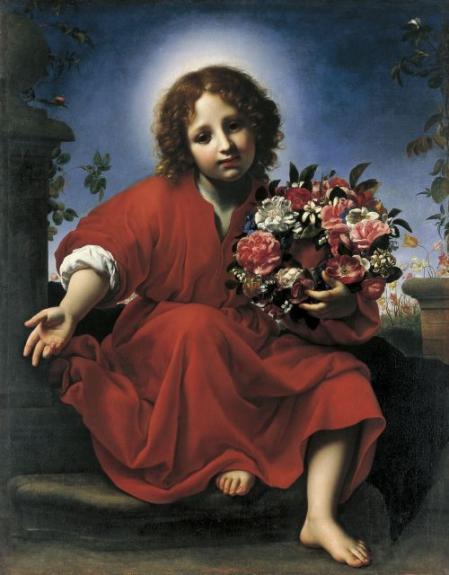 El Nino Jesus Con Un Corona De Las Flores