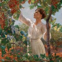 Young Woman In An Arbour Of Vines