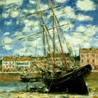 Boat Lying at Low Tide Diamond Painting Kit by Claude Monet