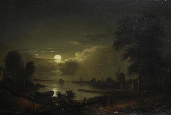 River By Mooonlight Date 19th Century