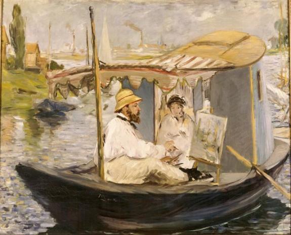 Monet in His Studio Boat