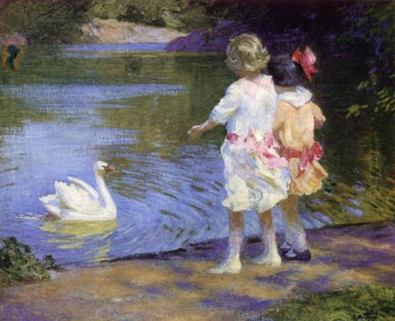 Children With A Swan