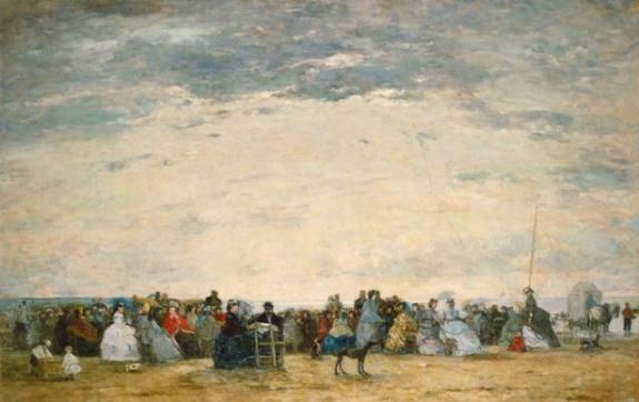Vacationers On The Beach At Trouville