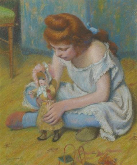 Young Girl Playing With A Doll