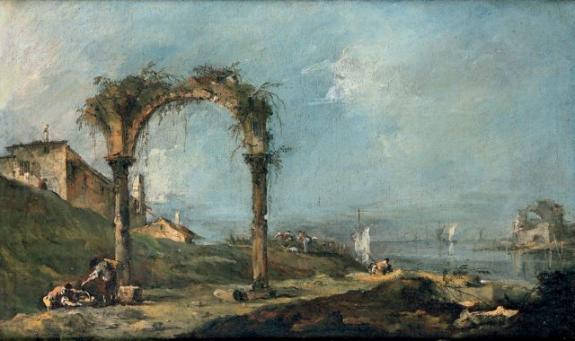 View of A Ruined Arch And The Venice Lagoon