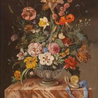 Flower Still Life With Pocket Watch
