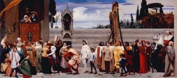 Cimabue's Celebrated Madonna Is Carried In Procession Through The Streets Of Florence