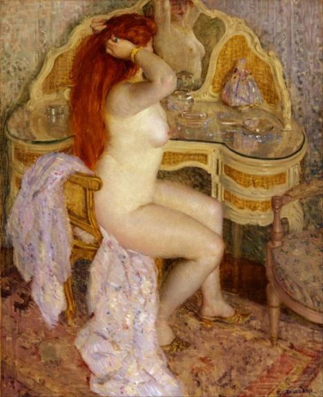 Nude Seated At Her Dressing Table