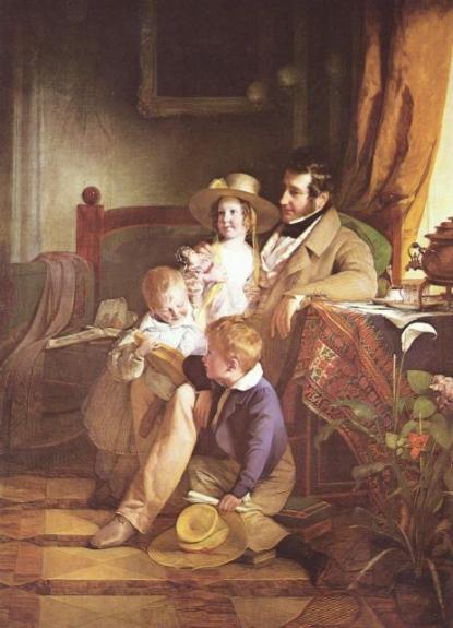 Portrait Des Rudolf Von Arthaber Und Seiner Kinder