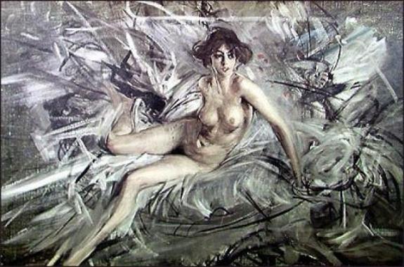 Nude Of Young Lady Couch