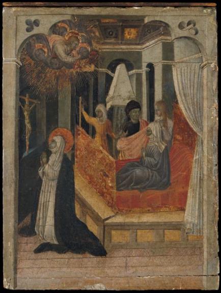 Saint Catherine Of Siena Beseeching Christ To Resuscitate Her Mother