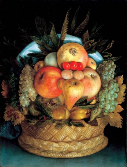 Reversible Head with Basket of Fruit