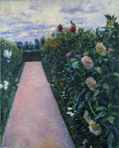 Garden Path With Dahlias In Petit Gennevilliers