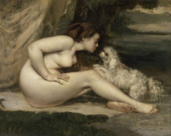 Nude Woman With A Dog