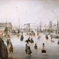 Skaters Winter Scene