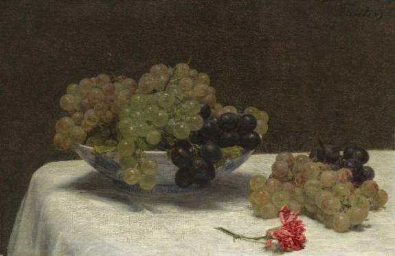 Still Life With Grapes And A Carnation