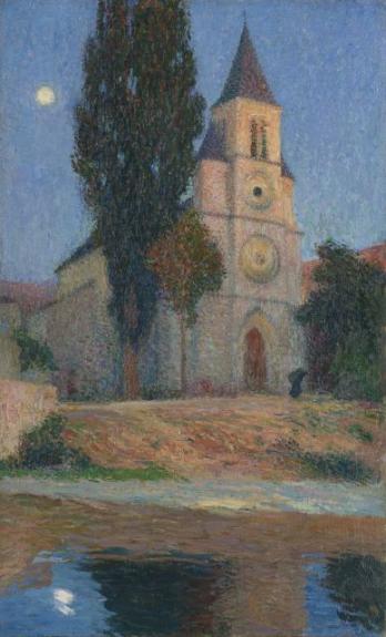 Lever De Lune Derriere L'eglise De La Bastide-Du-Vert