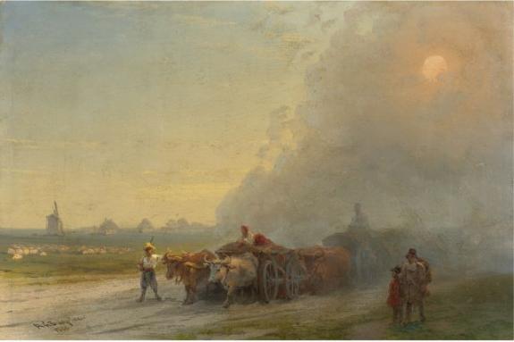 Ox - Carts in The Ukrainian Steppe