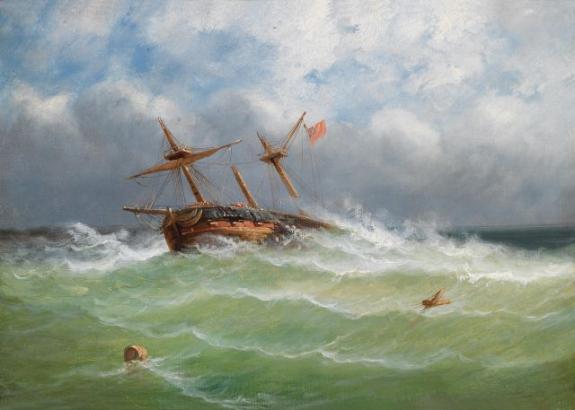 Sailing Ship On Stormy Seas