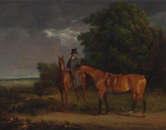 A Groom Mounted On A Chestnut Hunter