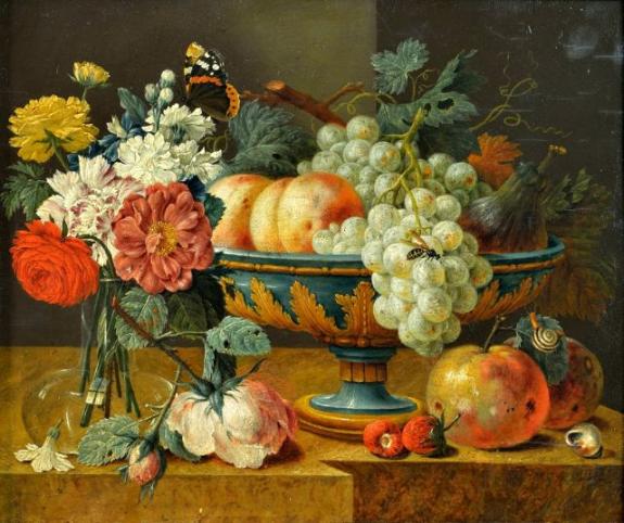 Fruit Bowl With Flowers