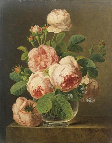 Roses In A Glass Vase