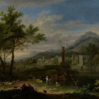 Arcadian Landscape With Fishermen