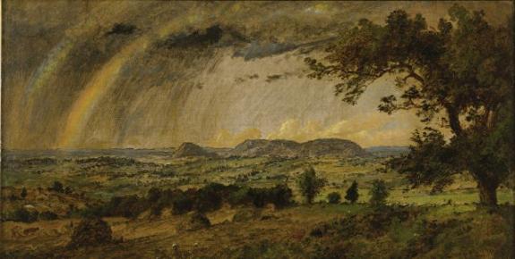 A Passing Shower Over Mts. Adam And Eve