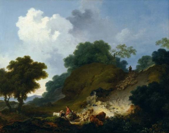 Landscape With Shepherds And Flock Of Sheep