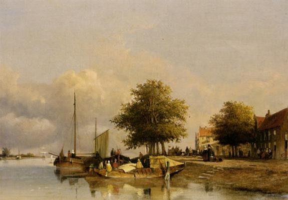 Townsfolk on a quay, Wijk Bij Duursrede