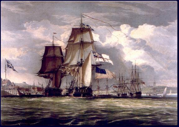 H.M.S. Shannon Leading Her Prize The American Frigate Chesapeake Into Halifax Harbour
