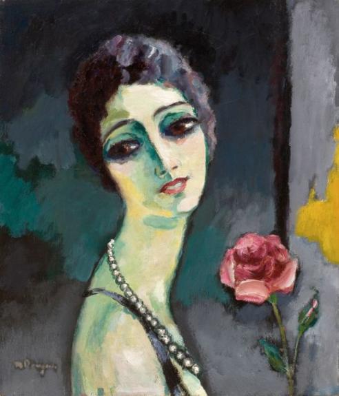 Portrait De Madeleine Grey A La Rose