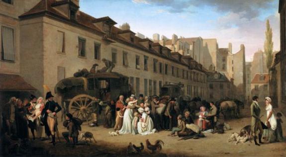 The Arrival Of A Stagecoach In The Courtyard Of The Messageries