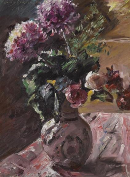 Chrysanthemums And Roses In A Pitcher