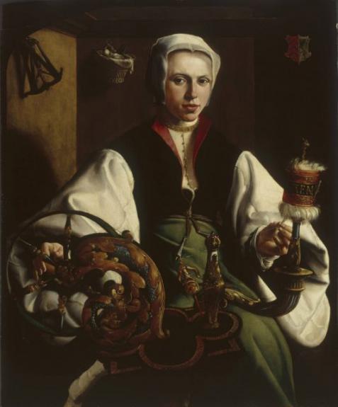 Portrait Of A Lady With A Spindle And Distaff