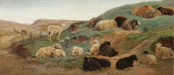 Sheep In A Mountainous Landscape