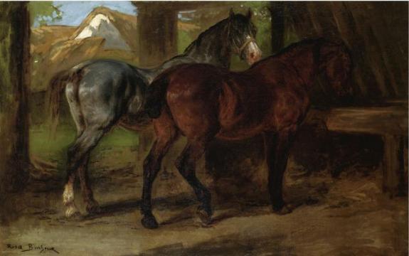 Two Horses In A Stable